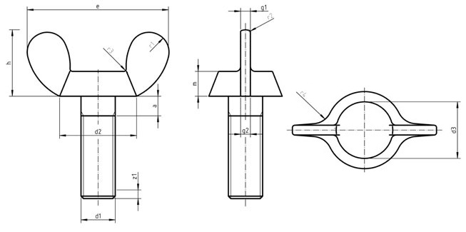 DIN 316 D Wing screws with rounded wings