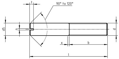 DIN 427 Slotted headless screws with flat point