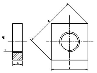 DIN 562 Square Thin Nuts