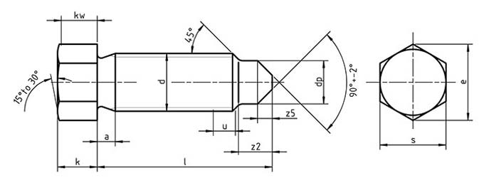 DIN 564 A Hexagon set screws with cone point