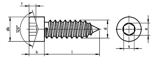 DIN 912 BL Sheet metal screws with hexagon socket