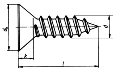 ISO 7050 Cross Recessed Countersunk Head Tapping Screws