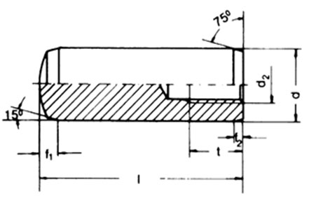 ISO 8735 Dowel Pin with Internal Threads, Hardened, Tolerance M6